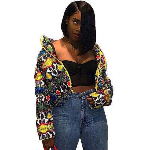 WINTER PRINTED COLORFUL PADDED JACKET