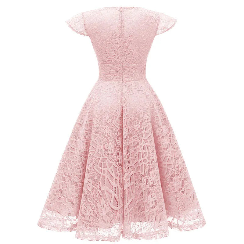 1950s Cap Sleeve Swing Lace Dress