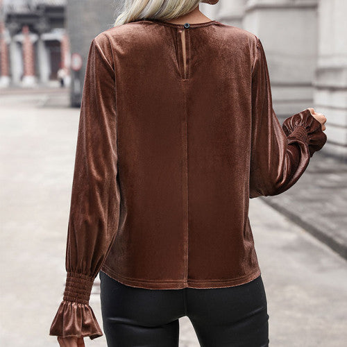 Solid Color Long Sleeve Knitted Shirt