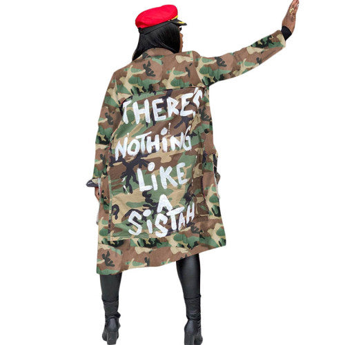 Casual Camouflage Printed Coat