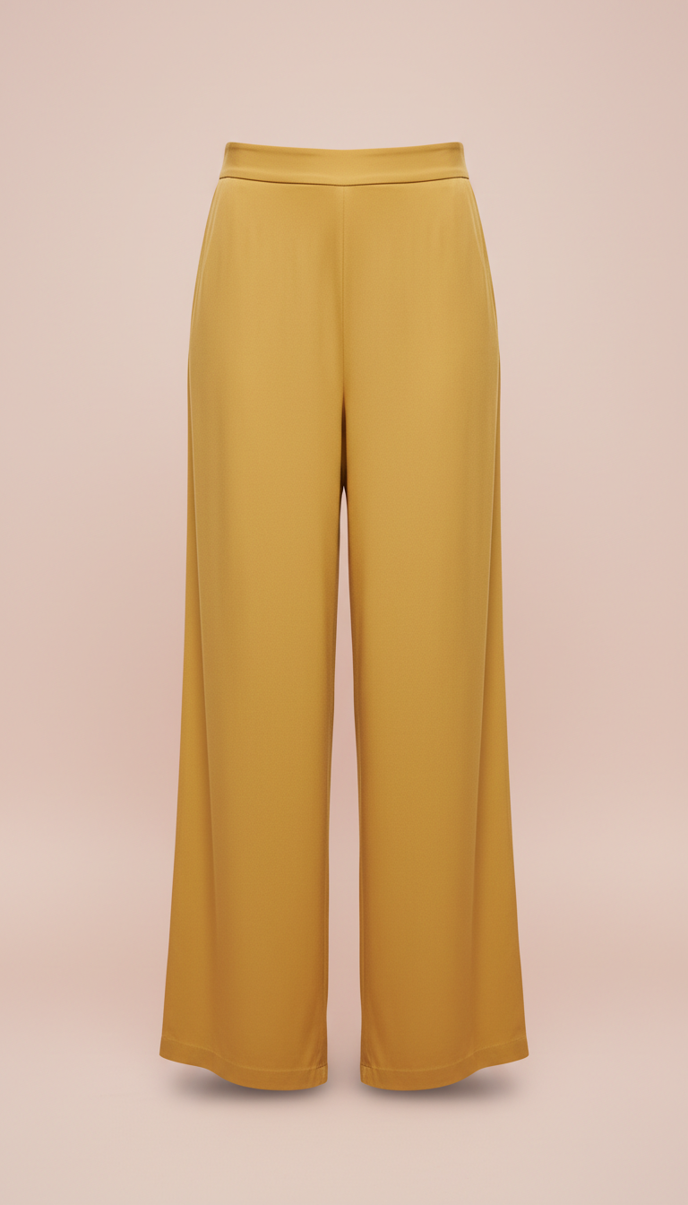 Honey gold wide-leg trousers