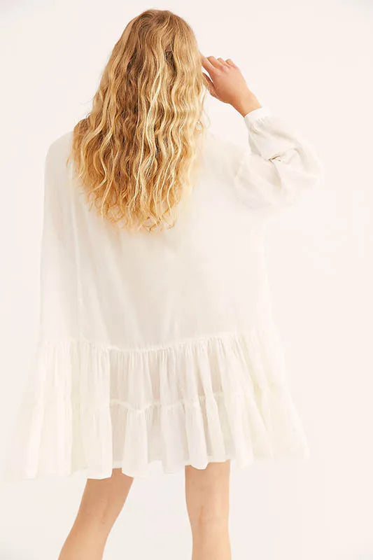 Cotton Lace Beach Shirt Dress