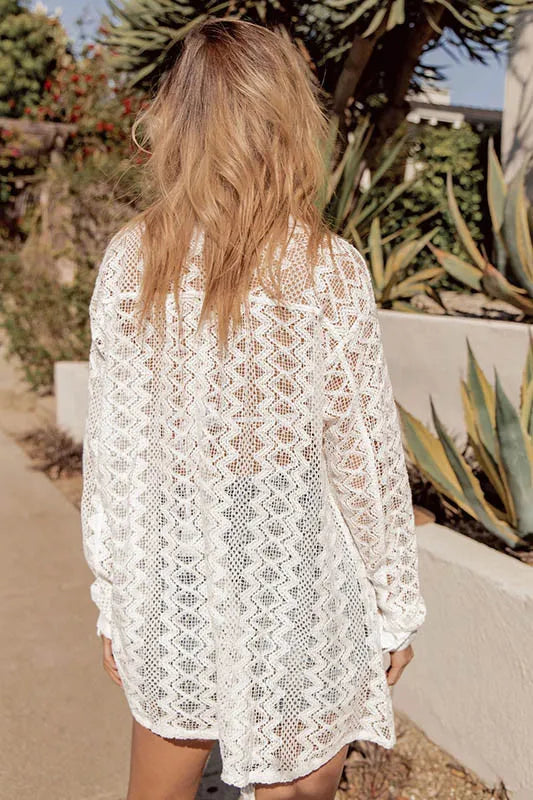 Cotton Lace Shirt Beach Shirt