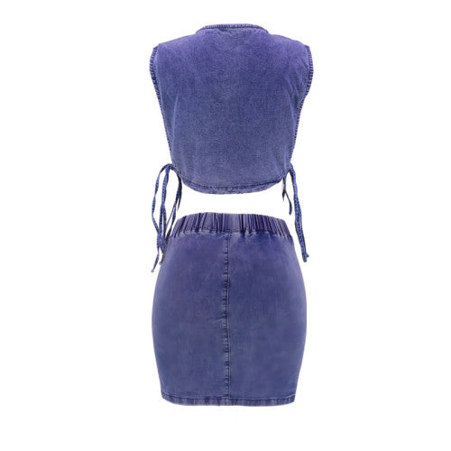 SEXY CARDIGAN DENIM VEST