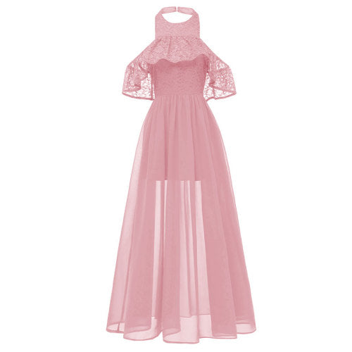 Women's Lace And Chiffon Long Swing Dress