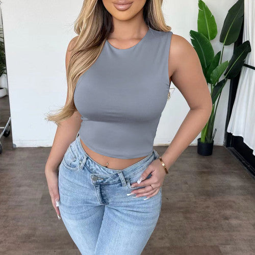 Solid Color Fashion Sports Sleeveless Vest Tops