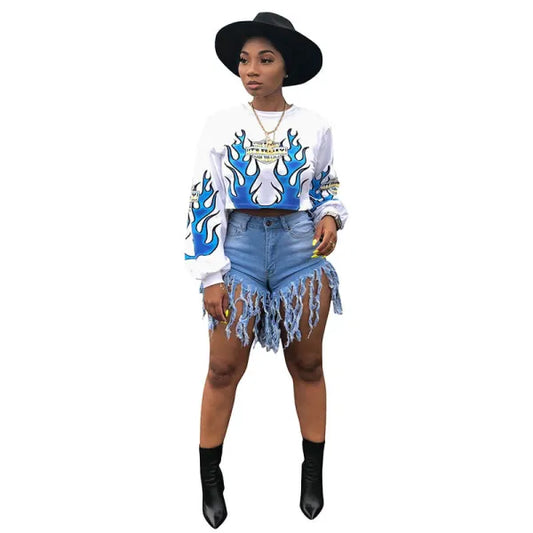 CASUAL PRINTED LONG SLEEVE SWEATSHIRT