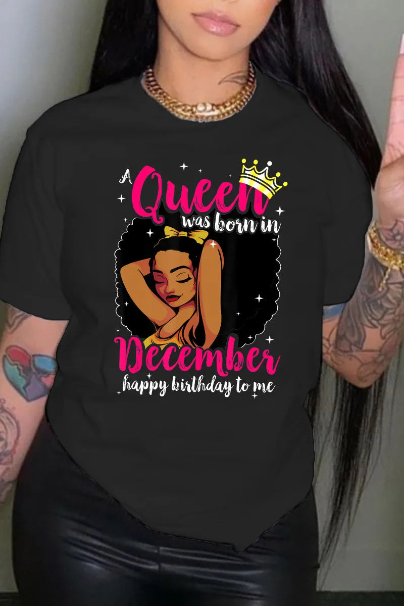 Summer Women's Clothing Casual Round Neck Pullover Printed T-shirt