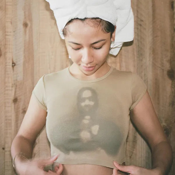 Casual Round Neck Portrait Print Short Sleeve T-shirt