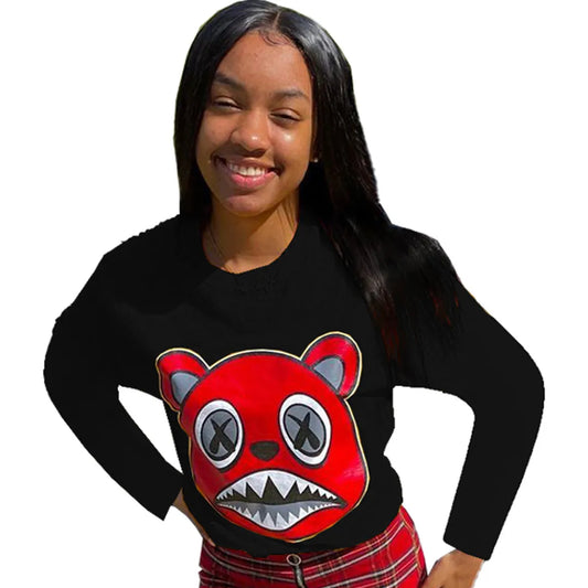 Casual Cartoon Print Sweatshirt
