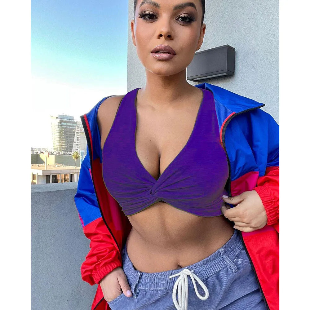 Sexy Casual Solid Vests V Neck Tops