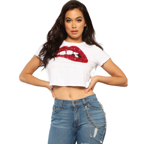 UP TO NO GOOD EMBELLISHED TEE - WHITE