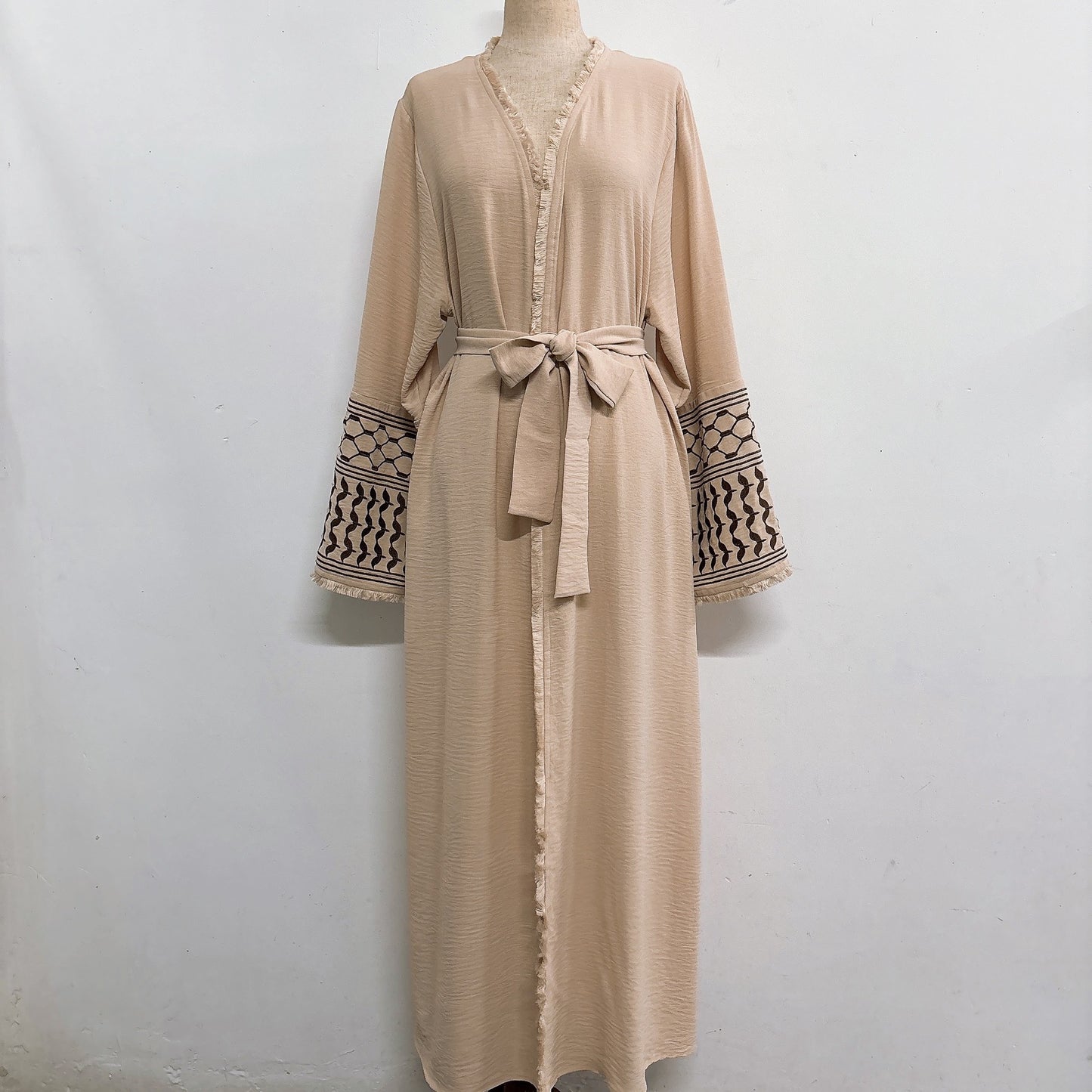 Women Embroidered Tassel Dress Without Headscarf