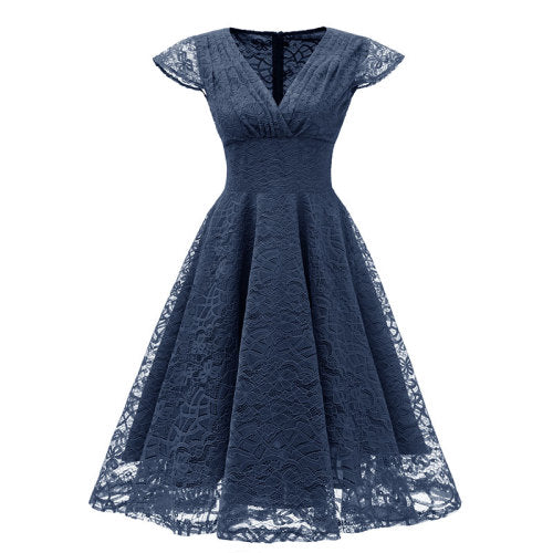 1950s Cap Sleeve Swing Lace Dress