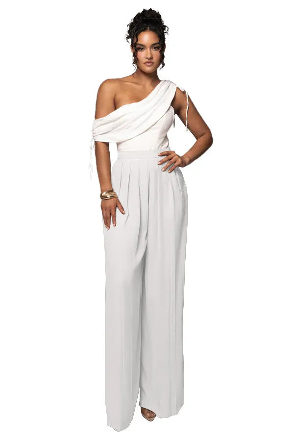 Solid Color High Waist Wide Leg Long Pant