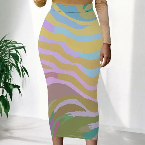 1 Piece Custom Casual Print Long Skirt
