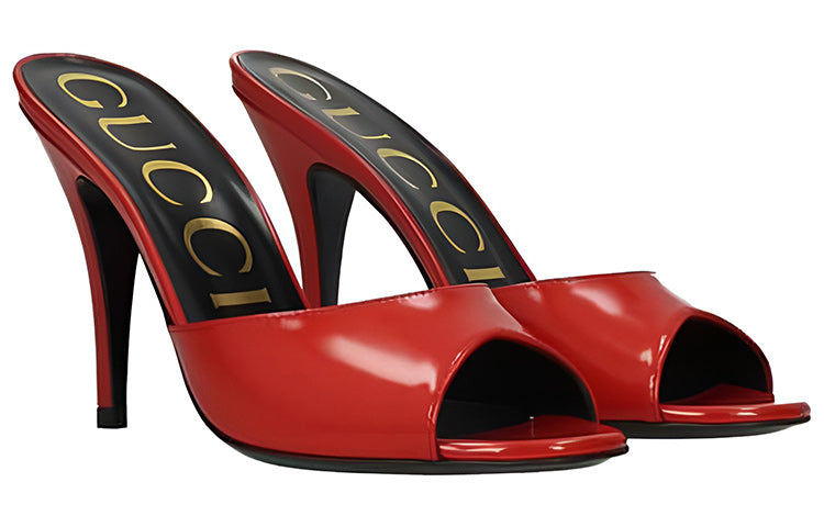 (WMNS) Gucci Slip On Stiletto Heeled Slides 'Red' 593389-CLG00-6634