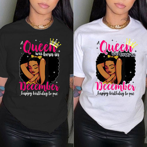 Summer Women's Clothing Casual Round Neck Pullover Printed T-shirt