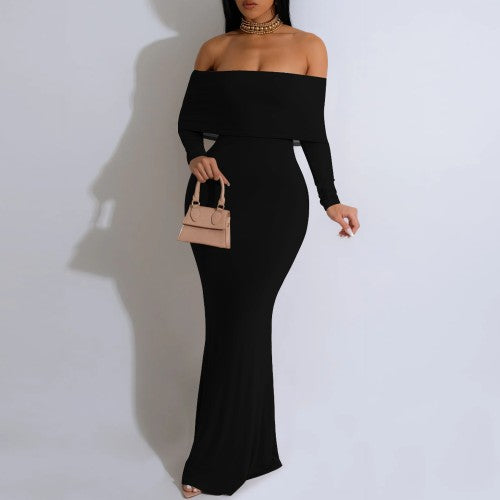 Custom Casual Print Off Shoulder Maxi Dresses