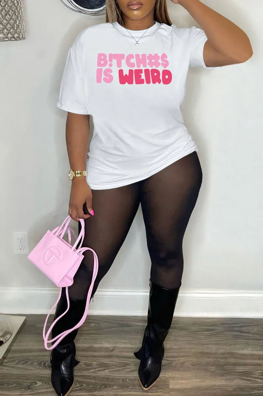 SUMMER CASUAL LETTER OFFSET PRINTED SHORT SLEEVE T-SHIRTS