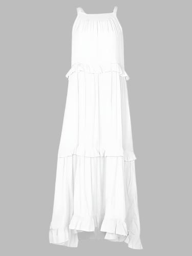 2023 Summer Ruffled Long Dress Amazon Elegant Big Swing Beach Dresses