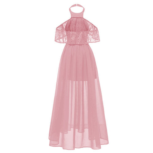 Women's Lace And Chiffon Long Swing Dress