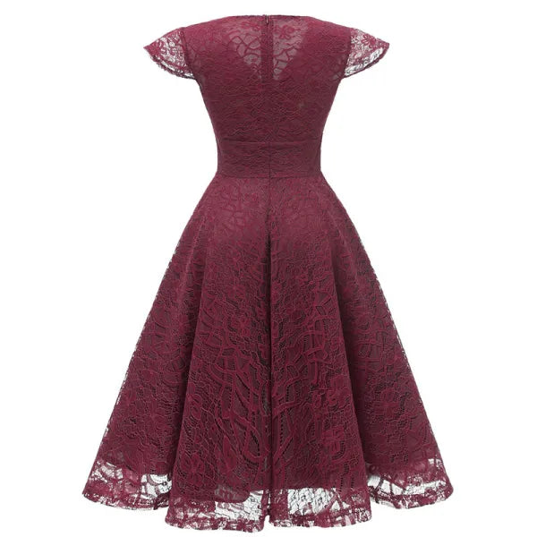 1950s Cap Sleeve Swing Lace Dress
