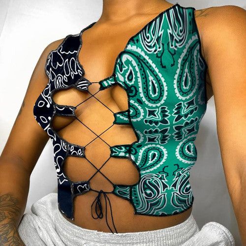 Fashion Print Sexy Sleeveless Tank Top