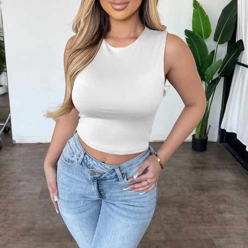 Solid Color Fashion Sports Sleeveless Vest Tops