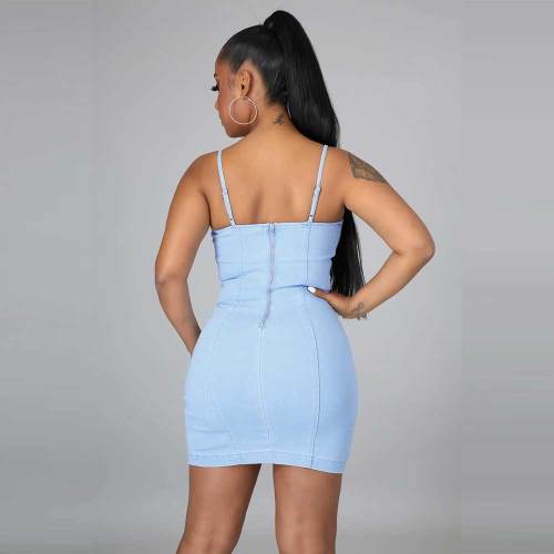 Solid Color Spaghetti Straps Fitted Sleeveless Dresses