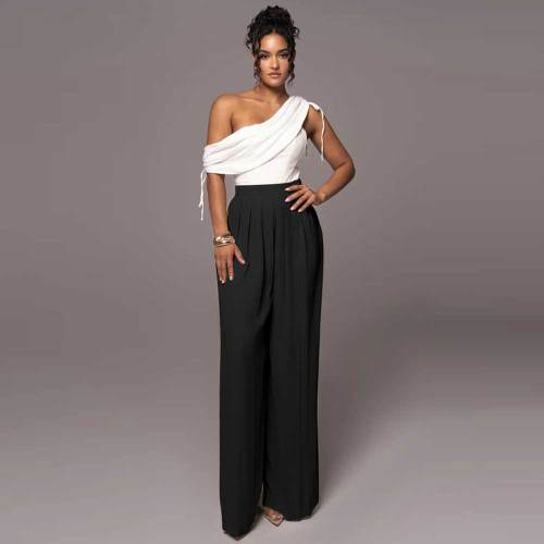 Solid Color High Waist Wide Leg Long Pant