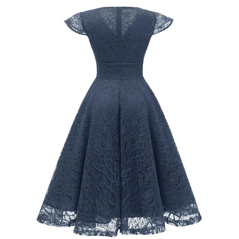 1950s Cap Sleeve Swing Lace Dress