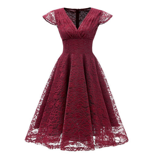 1950s Cap Sleeve Swing Lace Dress