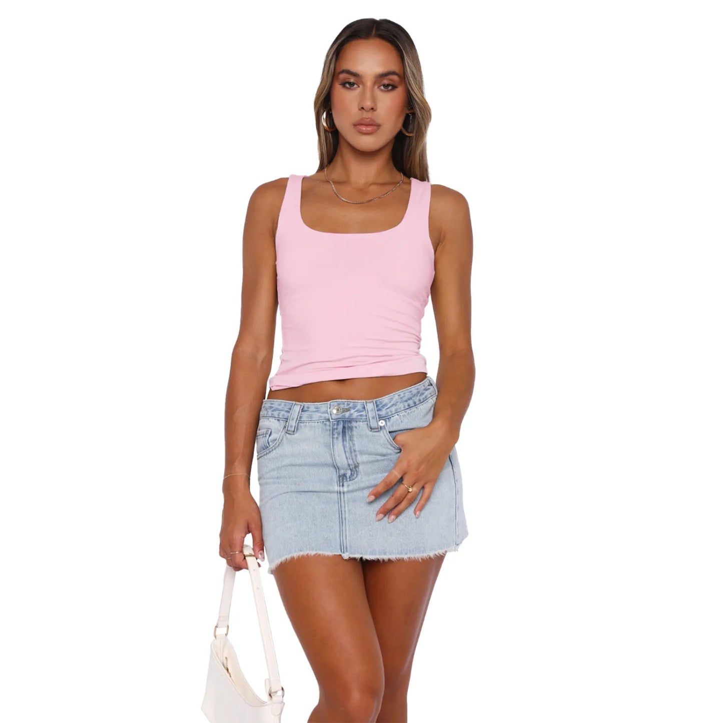 Solid Color Sports Versatile Double Layer Vest Tops