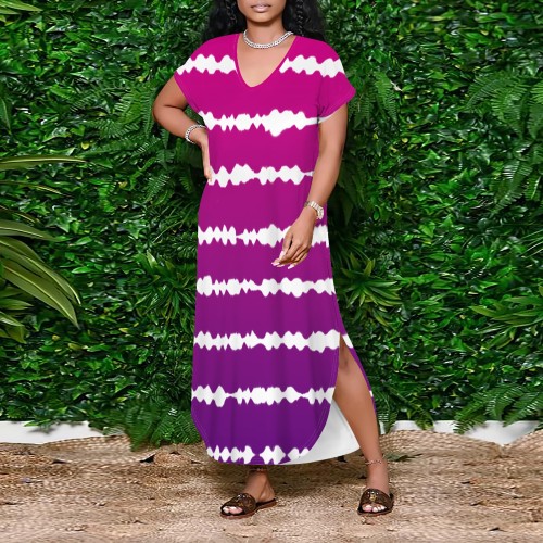 Casual Printed Gradient Color Long Dresses