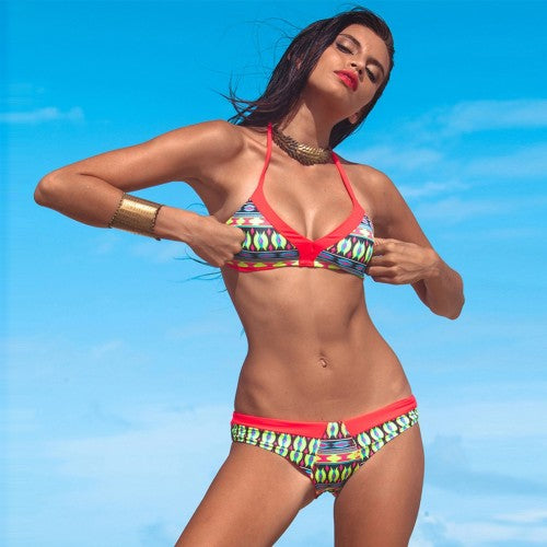 DOUBLE-SIDED TWO PIECE BRAZILIAN SWIMSUIT PRINTED BIKINI