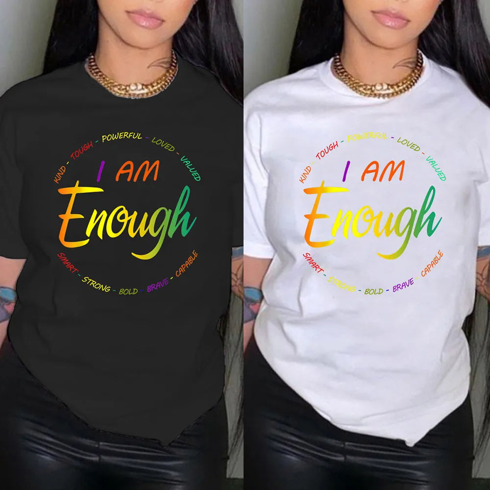 Summer Women's Clothing Casual Round Neck Pullover Printed T-shirt
