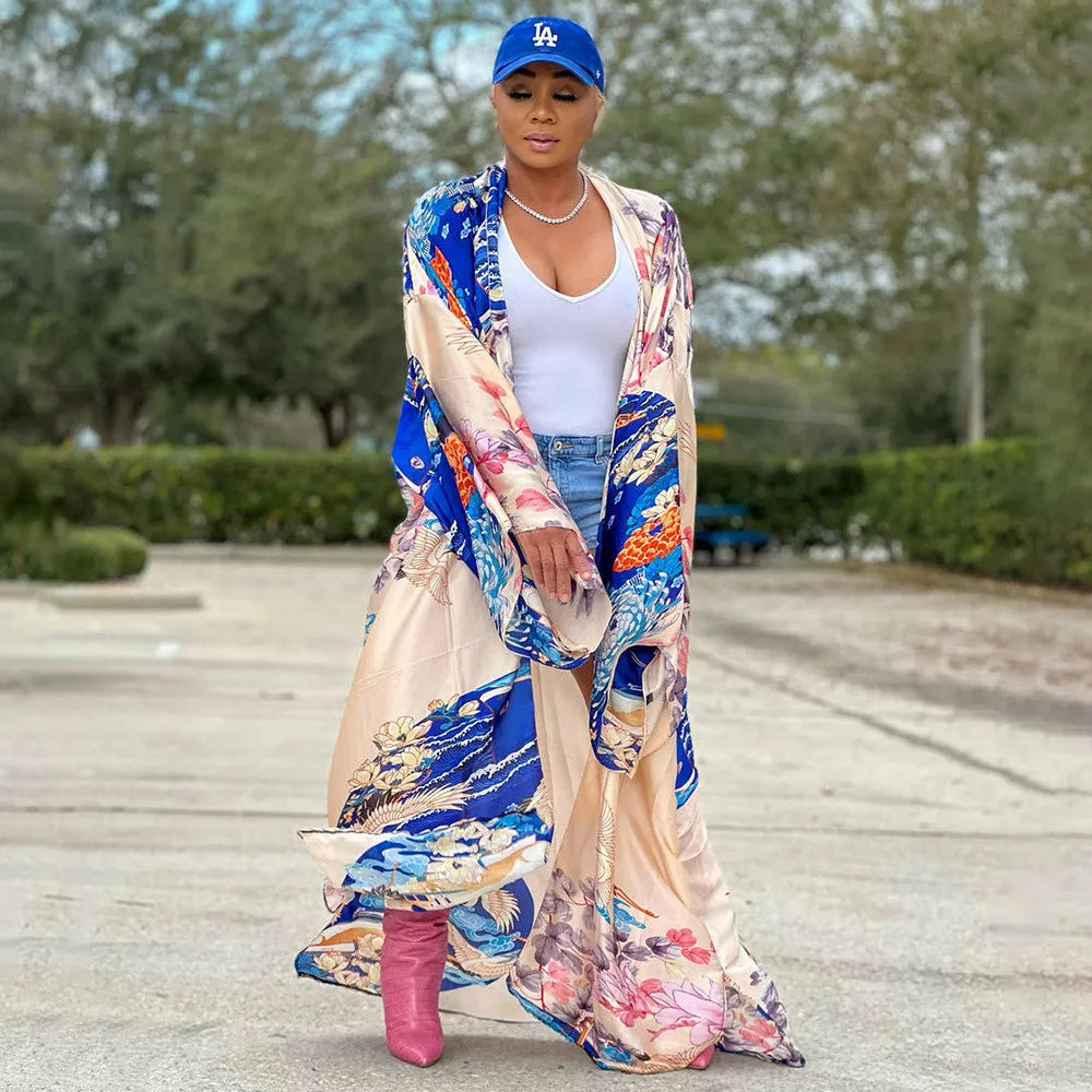 Plus Size Shawl Women Wide Multi Color Floral Elegant Fashion Capes All Season Outfits Beach