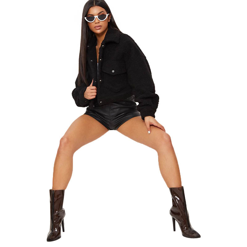 Fluffy Button Long Sleeve Jacket