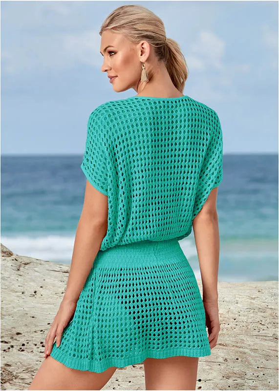 Mesh Knit Beach Blouse