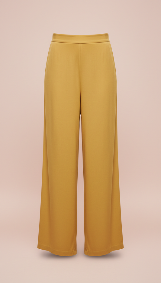 Honey gold wide-leg trousers