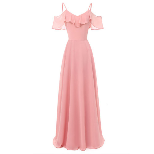 Women's Long Flowy Bridesmaid Chiffon Dress