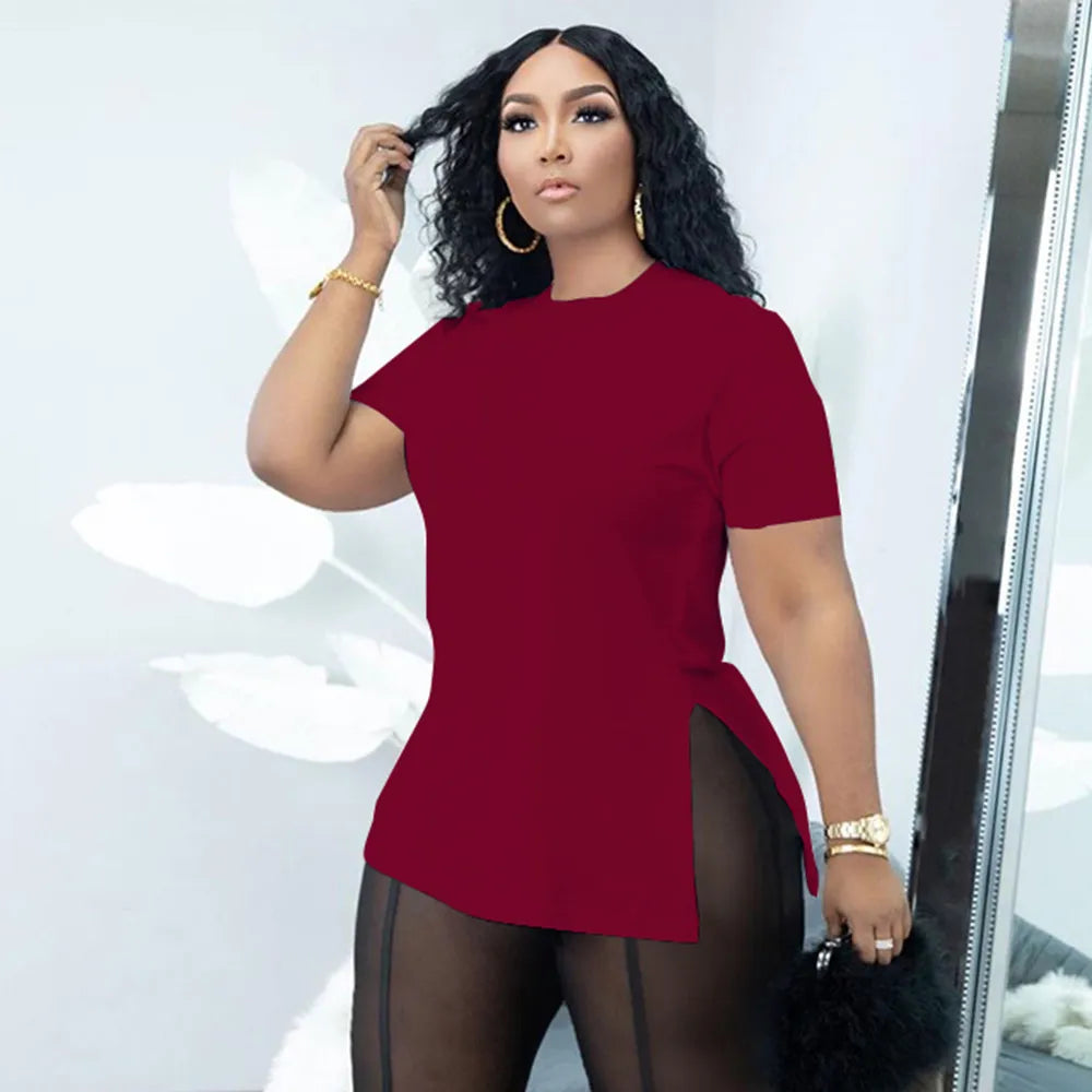 Summer Women's Short Sleeve Plus Size T-Shirt