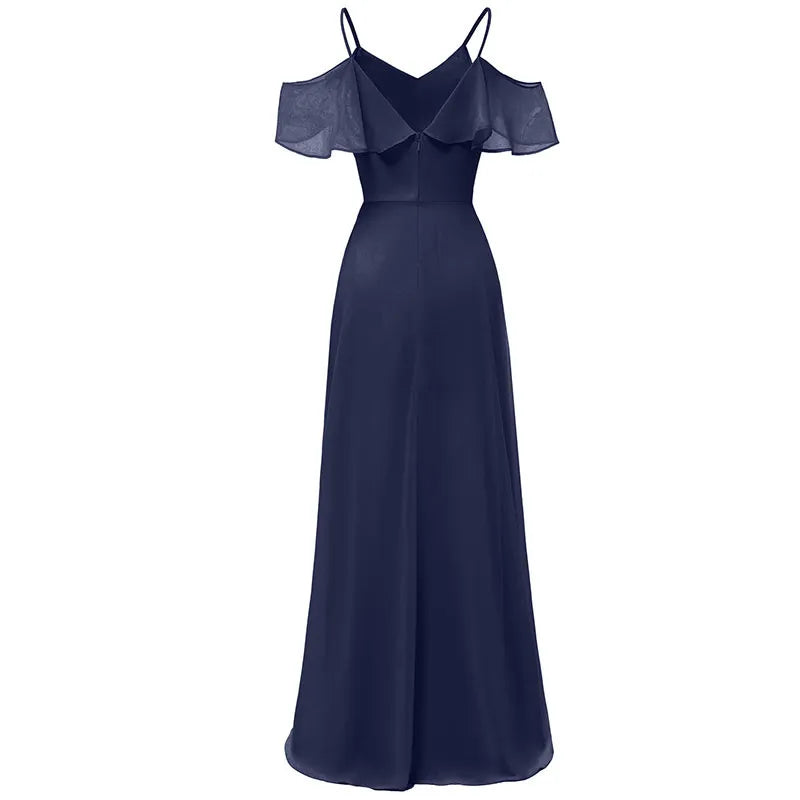 Women's Long Flowy Bridesmaid Chiffon Dress