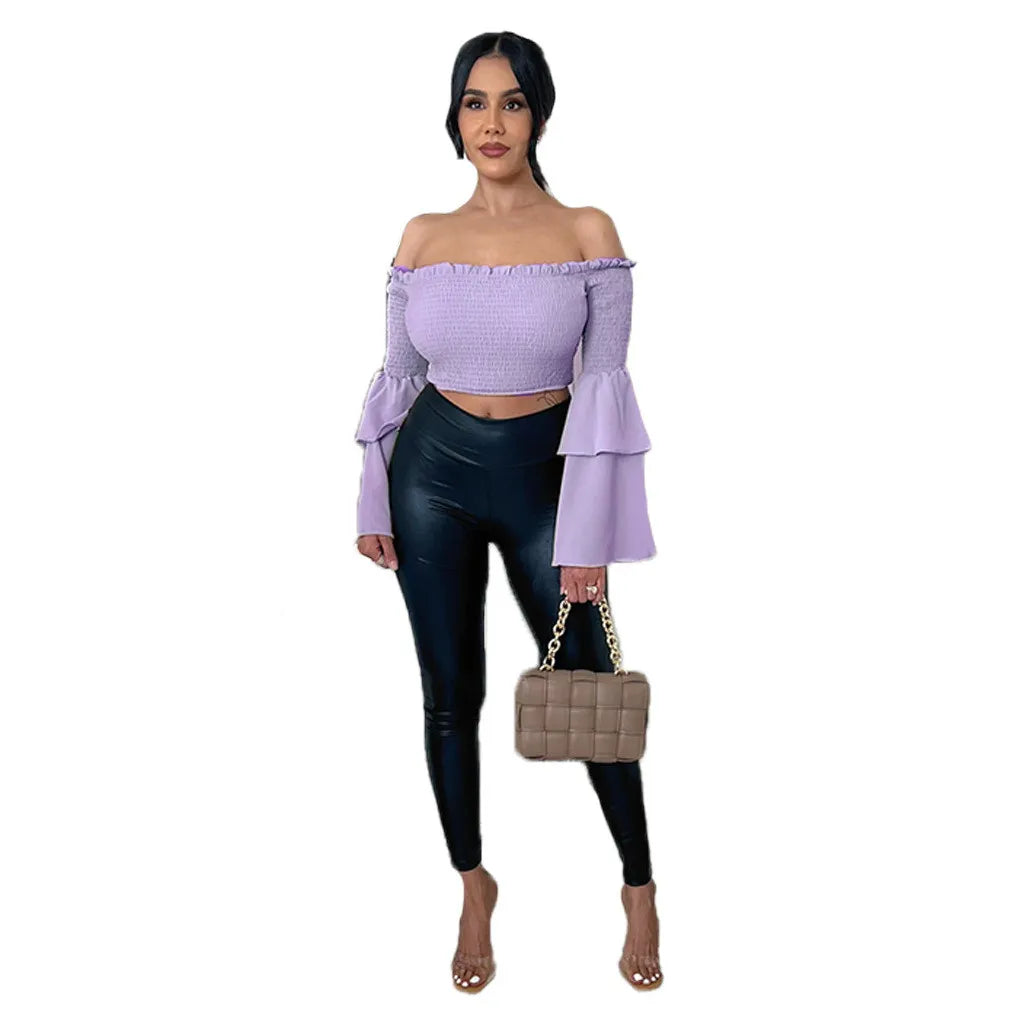 Sexy Fashion Off Shoulder Crop Top