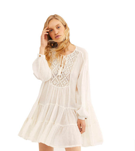 Cotton Lace Beach Shirt Dress