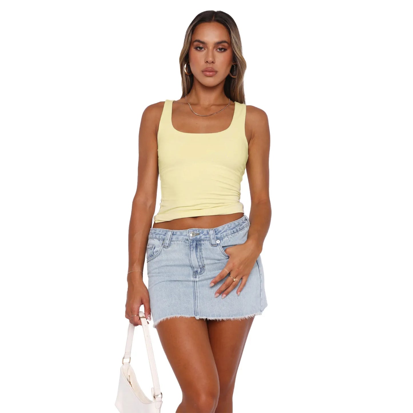 Solid Color Sports Versatile Double Layer Vest Tops