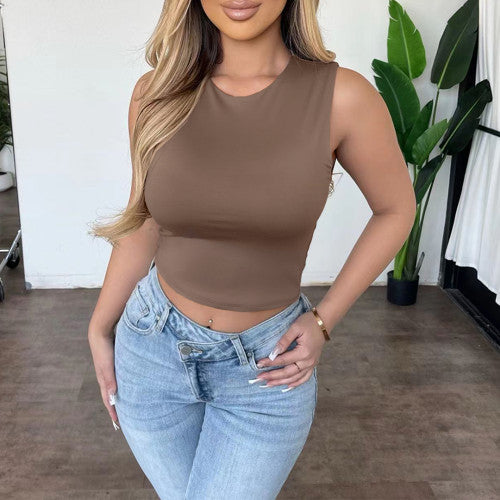 Solid Color Fashion Sports Sleeveless Vest Tops