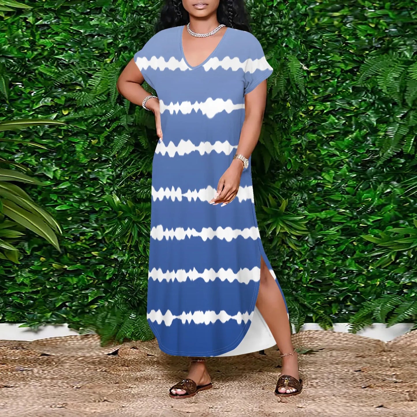 Casual Printed Gradient Color Long Dresses
